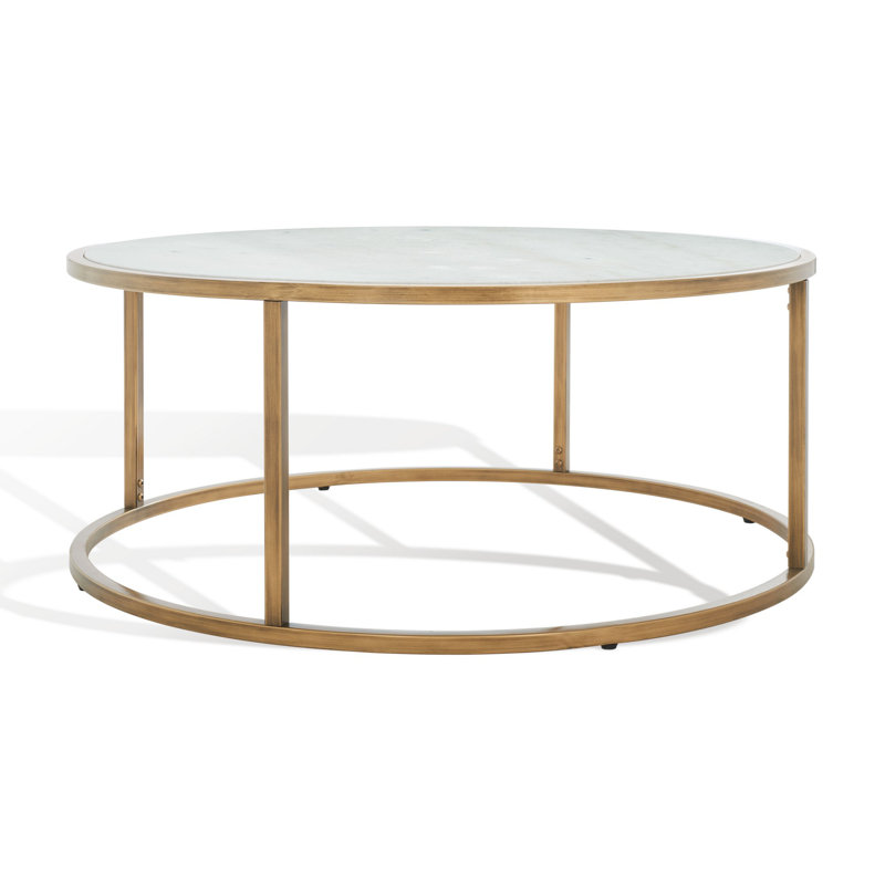 Everly Quinn Aughnaholle Round Marble Coffee Table | Wayfair